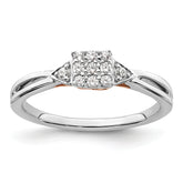 14K Two-Tone Lab Grown Diamond VS/SI+ G+ Heart Cluster Ring